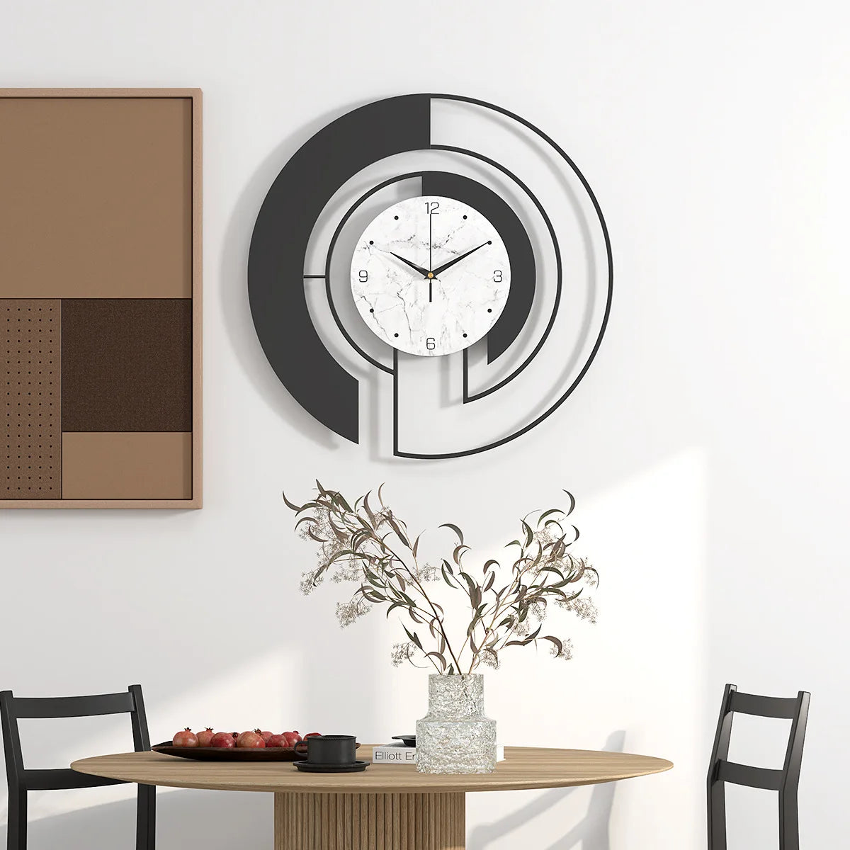ELEGANCKI ZEGAR SCIENNY DO SALONU | ZGIERZ - Biały - Horloges murales