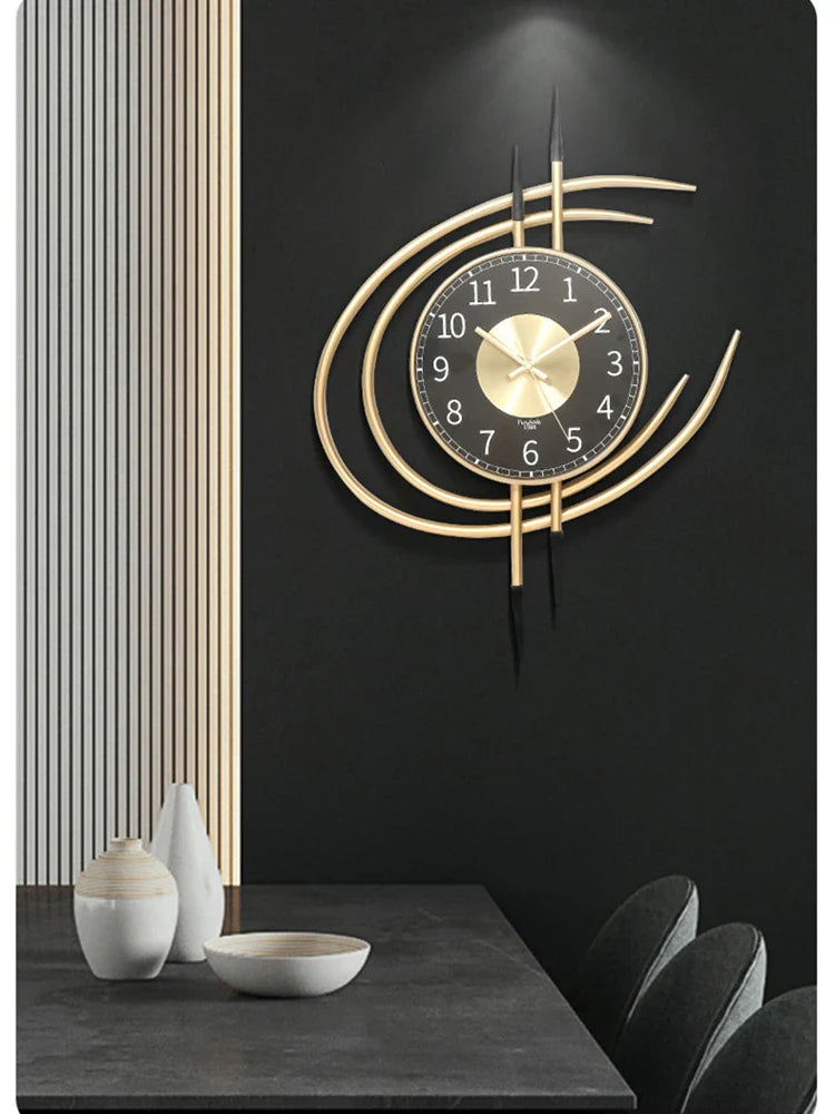 ZEGAR SCIENNY CZARNO ZLOTY | GLIWICE - Horloges murales