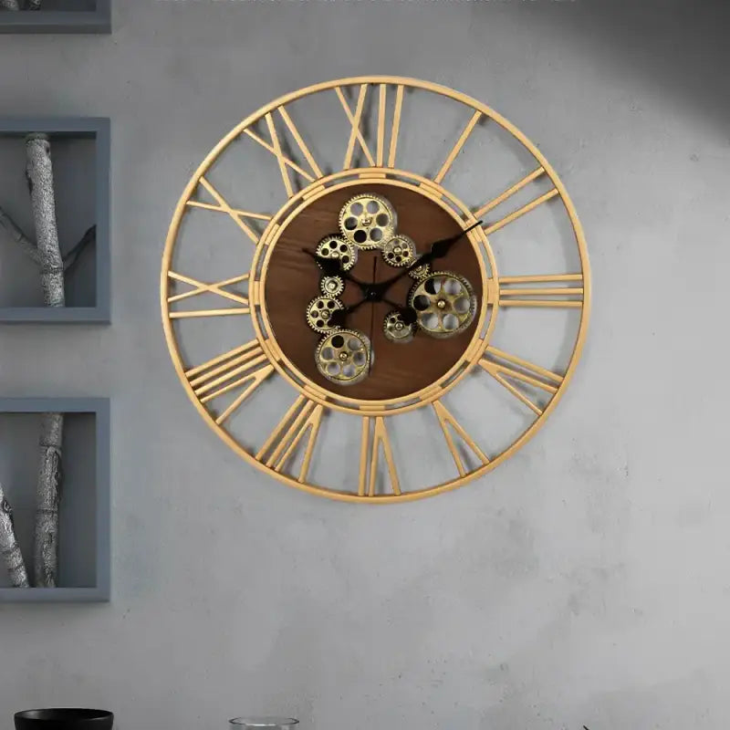 ZEGAR SCIENNY DUZY ZLOTY | LUKOW - Zloty - Horloges murales