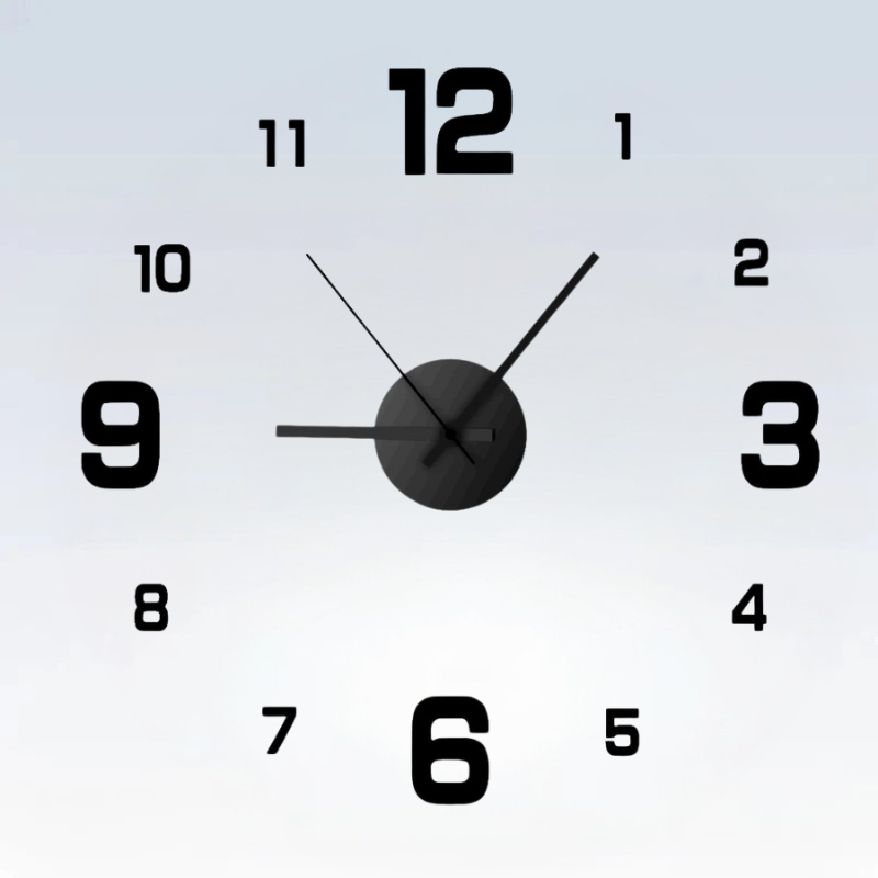 ZEGAR ŚCIENNY DIY DUŻY NAKLEJANY | POLKOWICE