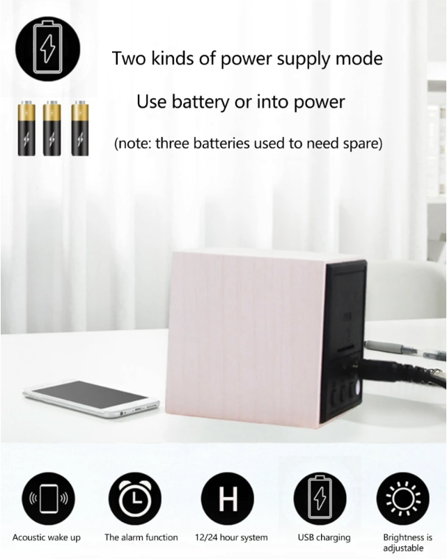 Budzik LED w Kształcie Kostki