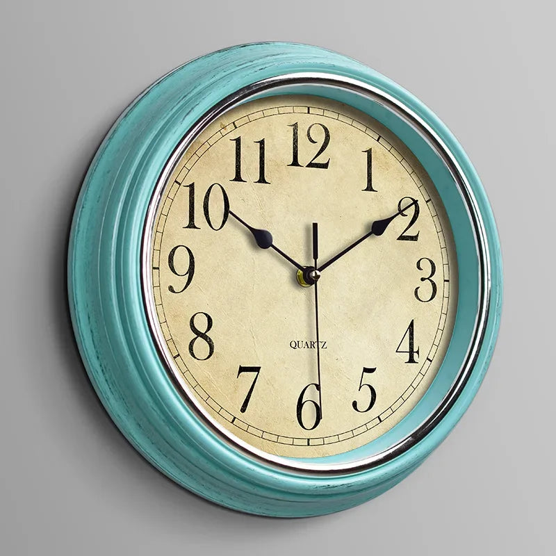 ANTYCZNY ZEGAR SCIENNY | SRODA WIELKOPOLSKA - Niebieski – cyfry arabskie / 30 CM