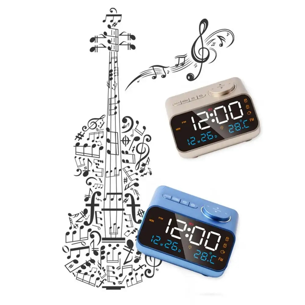 Black Digital Alarm Clock - wall clock