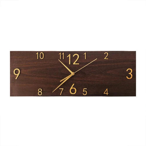 DREWNIANY ZEGAR SCIENNY STYL RUSTYKALNY | ZORY - Średni drewniany | 21.5 x 60 cm - Horloges murales