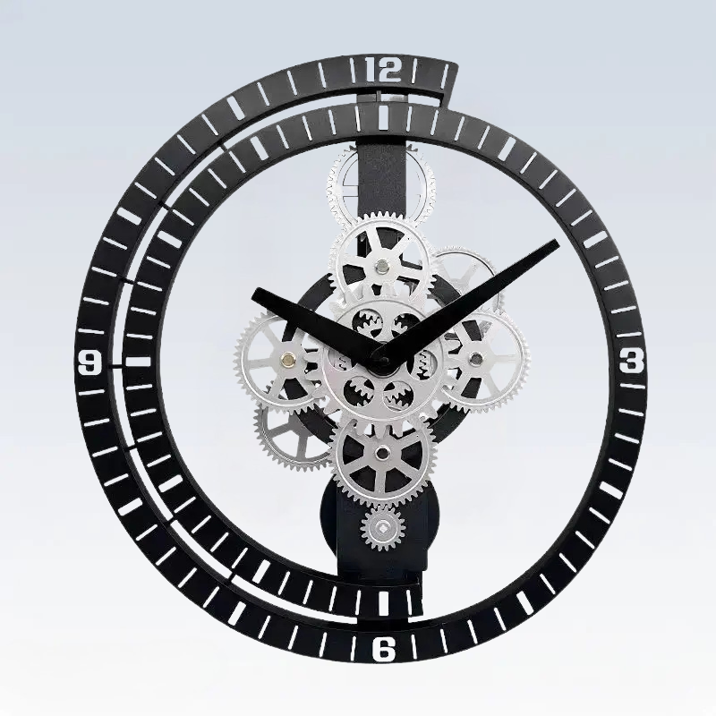 INDUSTRIALNY ZEGAR SCIENNY | ELBLAG - Czarny - Horloges murales