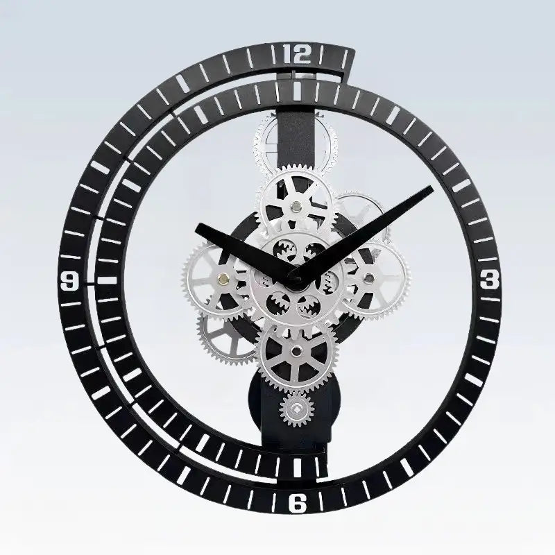 INDUSTRIALNY ZEGAR SCIENNY | ELBLAG - Czarny