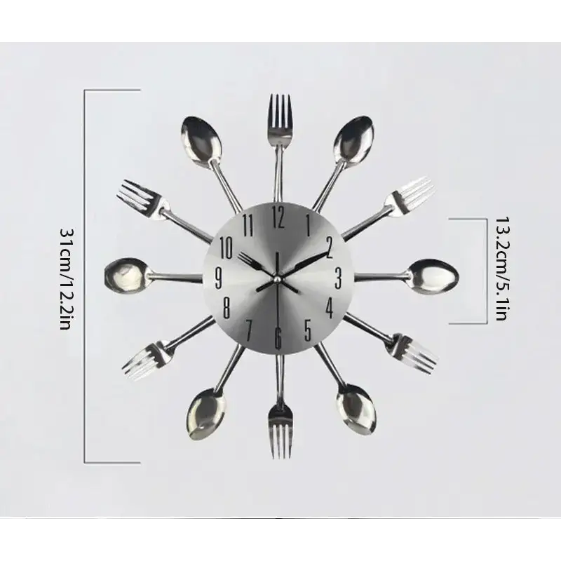 mały zegar ścienny do kuchni - Srebrny
