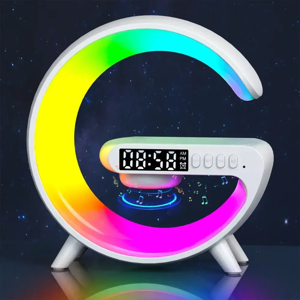 RGB Alarm Clock with Wireless Charger - Blanc - wall clock