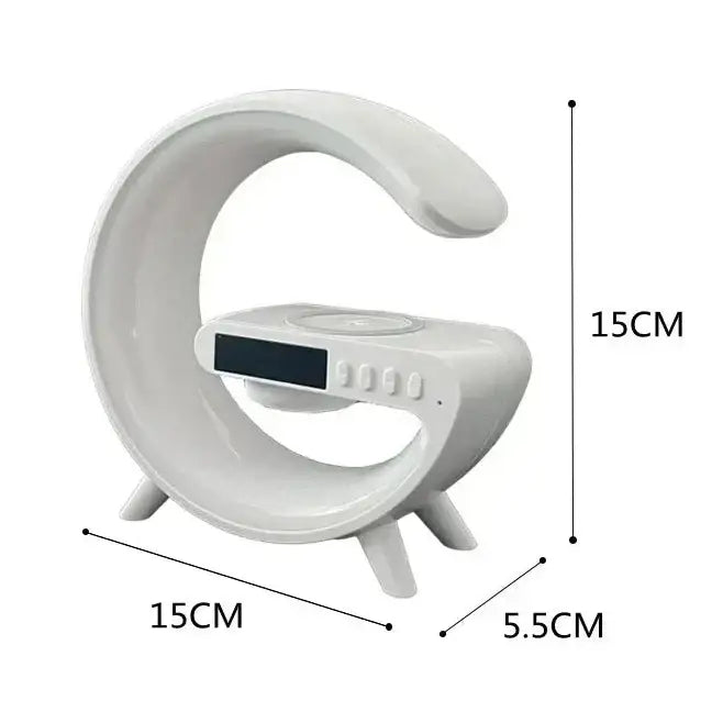 RGB Alarm Clock with Wireless Charger - wall clock