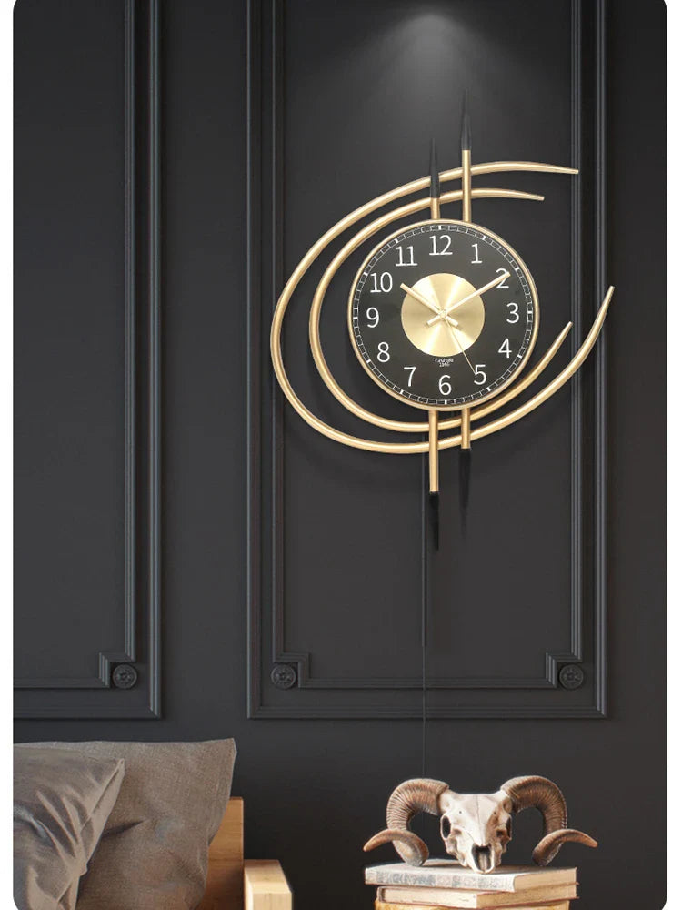 ZEGAR SCIENNY CZARNO ZLOTY | GLIWICE - Horloges murales