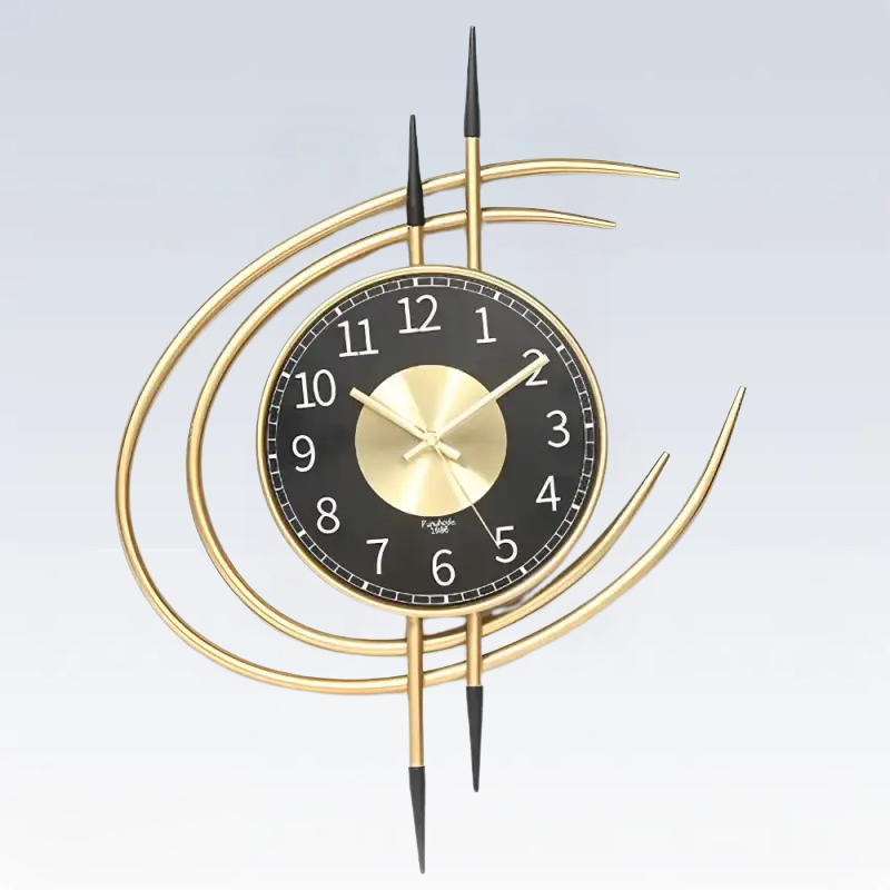 ZEGAR SCIENNY CZARNO ZLOTY | GLIWICE - Horloges murales