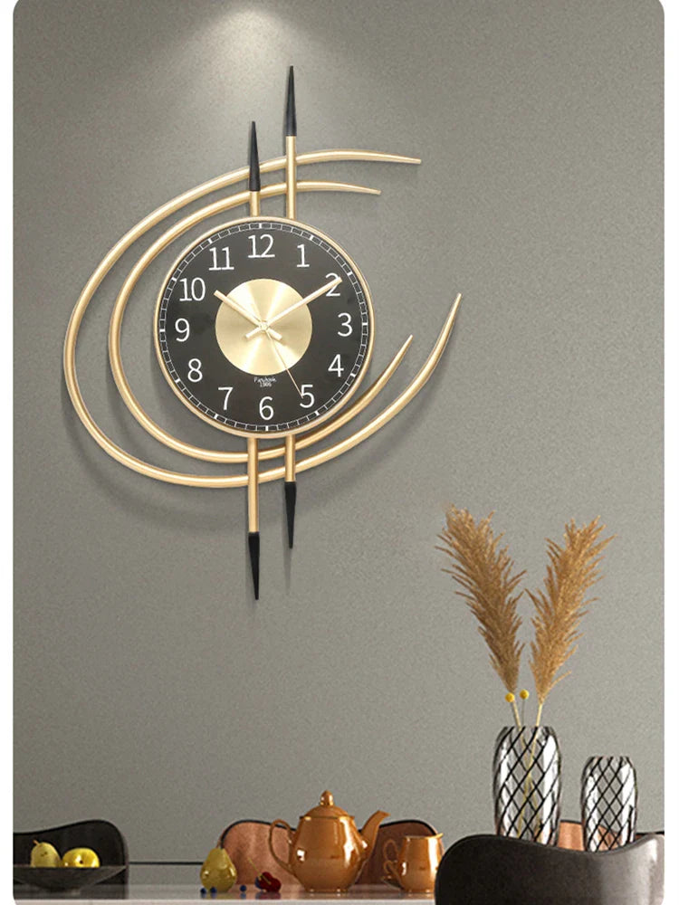 ZEGAR SCIENNY CZARNO ZLOTY | GLIWICE - Horloges murales