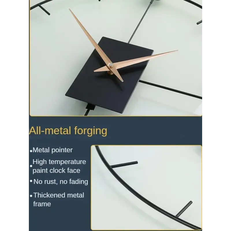 zegar ścienny czarny design - 50X57CM