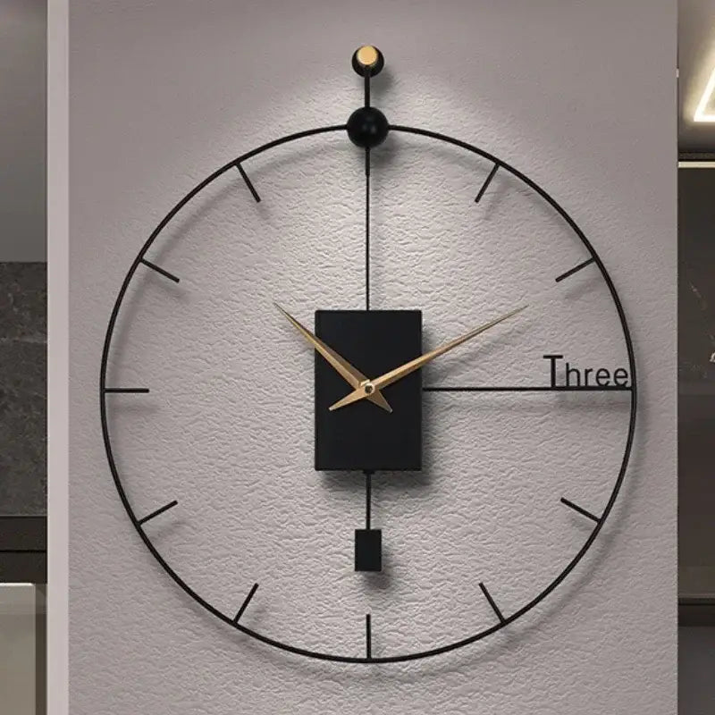 zegar ścienny czarny design - 50X57CM