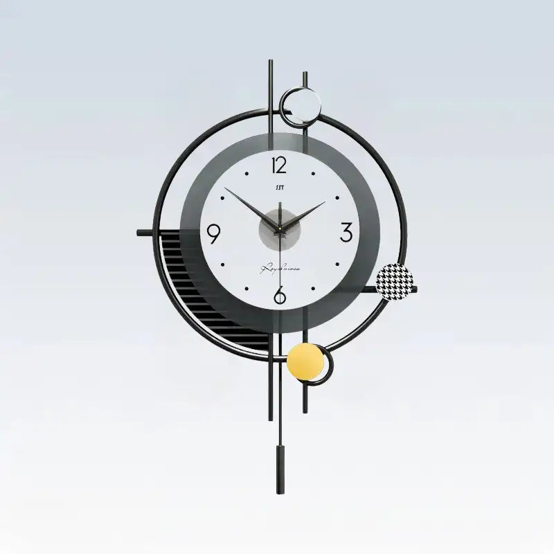 ZEGAR SCIENNY CZARNY NOWOCZESNY | WARSZAWA - 38x58 CM