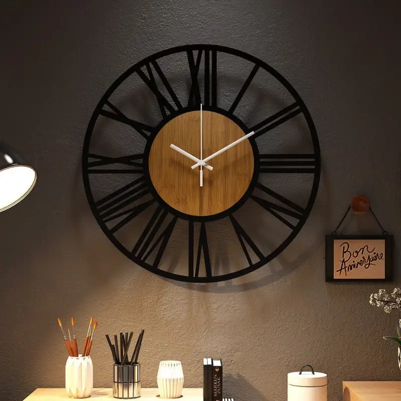 ZEGAR SCIENNY DREWNIANY LOFT | TCZEW - Horloges murales