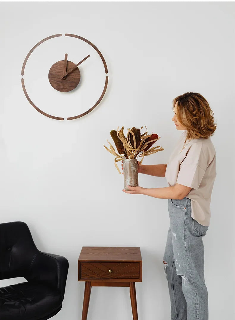 ZEGAR SCIENNY DREWNIANY NOWOCZESNY | CHELM - Horloges murales