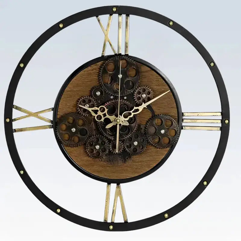 ZEGAR SCIENNY DREWNO METAL | GNIEZNO - Czarny