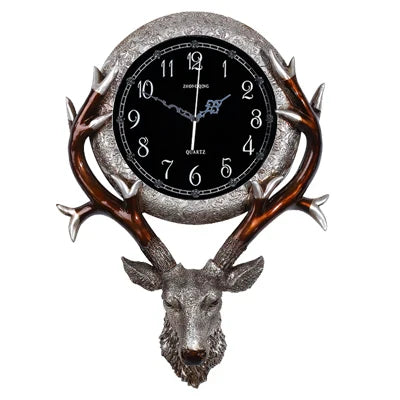 ZEGAR SCIENNY JELEN | KIELCE - srebrny - Horloges murales