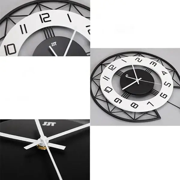 zegar ścienny loft 40 cm - Czarno-biały