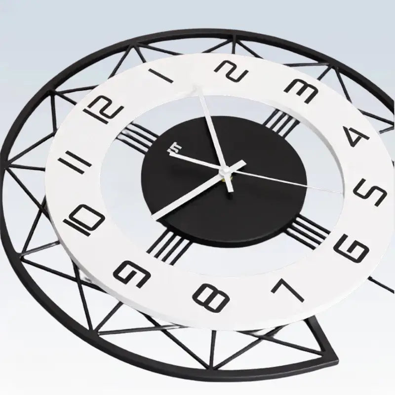 ZEGAR SCIENNY LOFT 40 CM | OPOLE - Czarno-biały