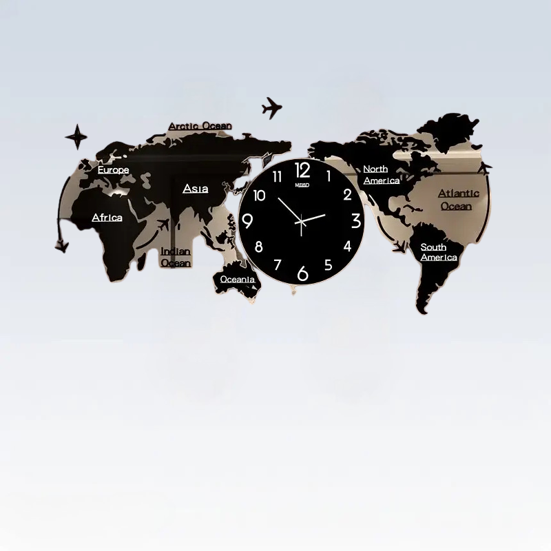 ZEGAR SCIENNY MAPA SWIATA | CHORZOW - Horloges murales