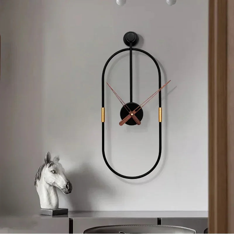 ZEGAR SCIENNY METALOWY CZARNY | LEGIONOWO - 39x14.5 CM