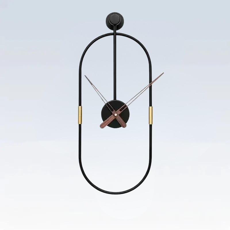 ZEGAR SCIENNY METALOWY CZARNY | LEGIONOWO - 39x14.5 CM