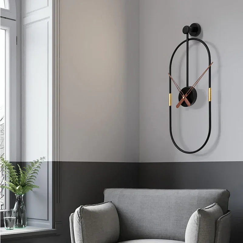 ZEGAR SCIENNY METALOWY CZARNY | LEGIONOWO - 39x14.5 CM