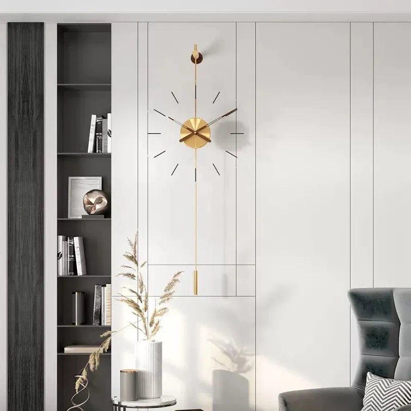 ZEGAR SCIENNY NOWOCZESNY ZLOTY | WIELUN