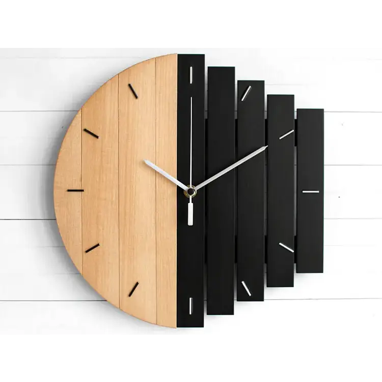 zegar ścienny okrągły drewniany - Jasne drewno