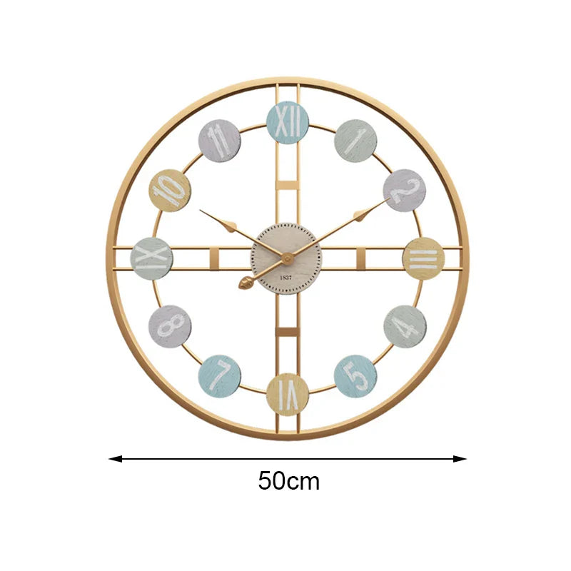 ZEGAR SCIENNY RETRO 50 CM | STARGARD SZCZECINSKI - Złoty - Horloges murales