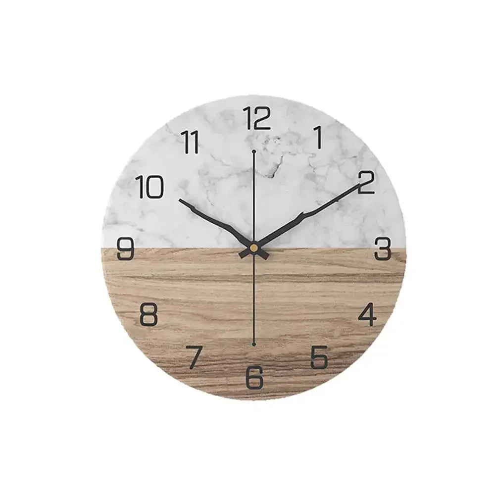 ZEGAR SCIENNY SKANDYNAWSKI | DEBICA - Biały i drewno - Horloges murales