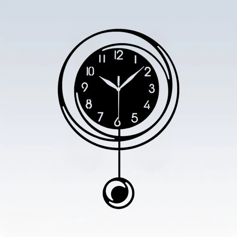 ZEGAR SCIENNY WAHADLOWY | SZCZECIN - Czarny - Horloges murales