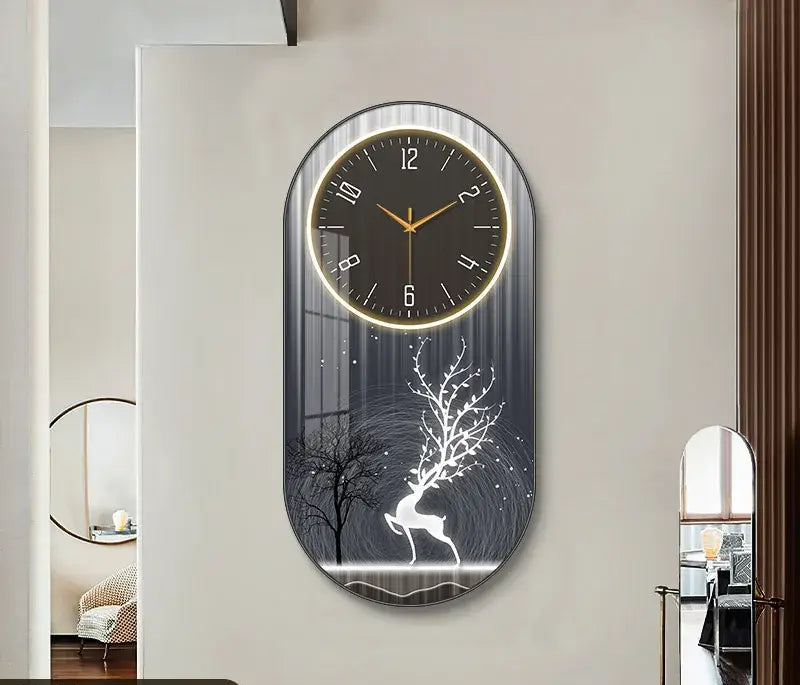 zegar ścienny z jeleniem - 2 / 30cm x 60cm