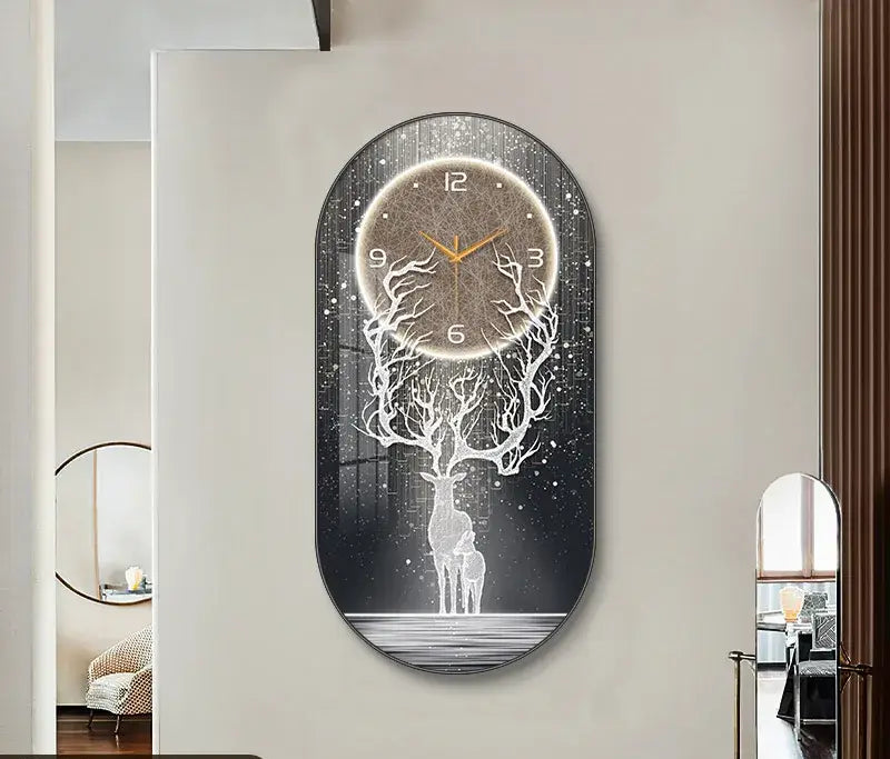 zegar ścienny z jeleniem - 4 / 30cm x 60cm