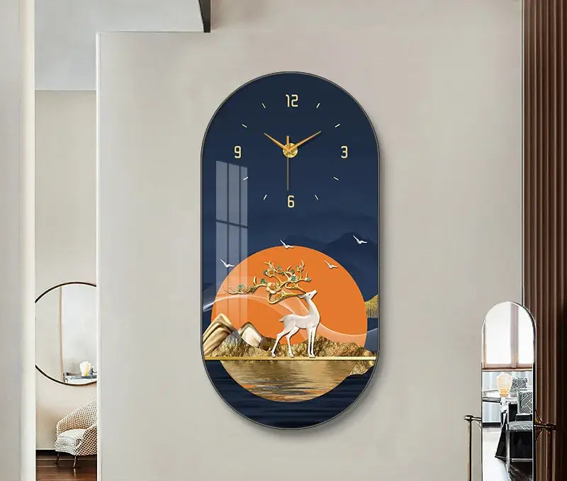 zegar ścienny z jeleniem