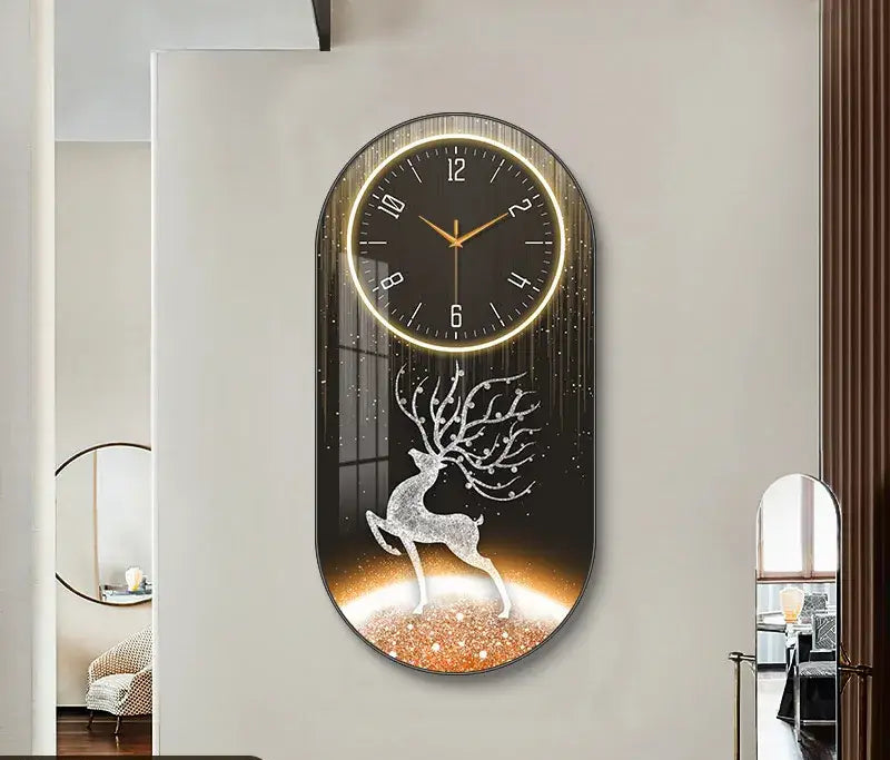 zegar ścienny z jeleniem - 7 / 30cm x 60cm