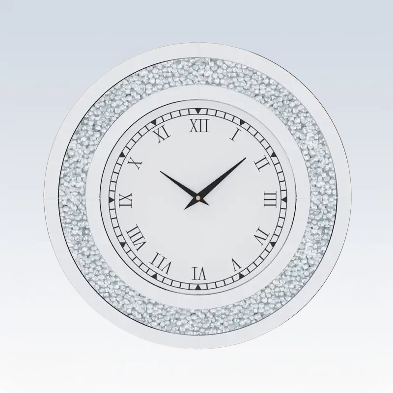 ZEGAR SCIENNY Z KRYSTALKAMI | WALBRZYCH - Srebrny / 60cm - Horloges murales