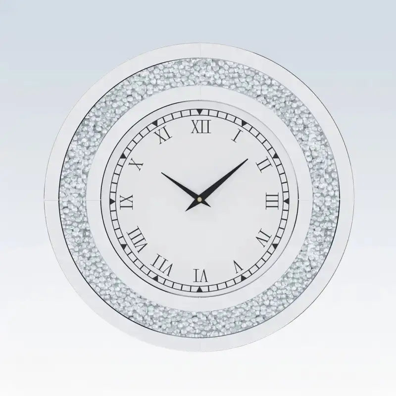 ZEGAR SCIENNY Z KRYSTALKAMI | WALBRZYCH - Srebrny / 60cm