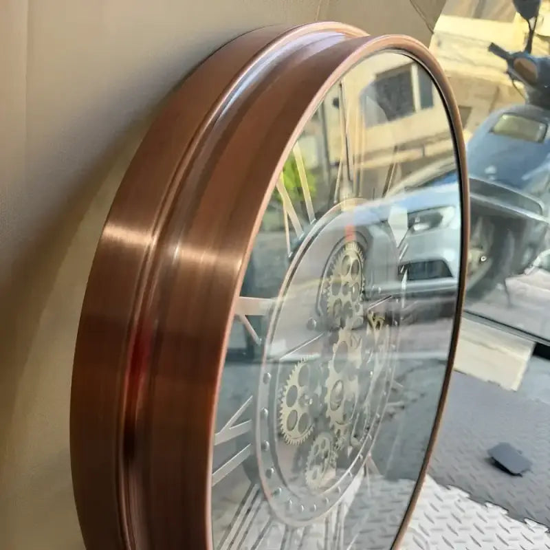 ZEGAR ŚCIENNY Z WIDOCZNYM MECHANIZMEM | RACIBÓRZ