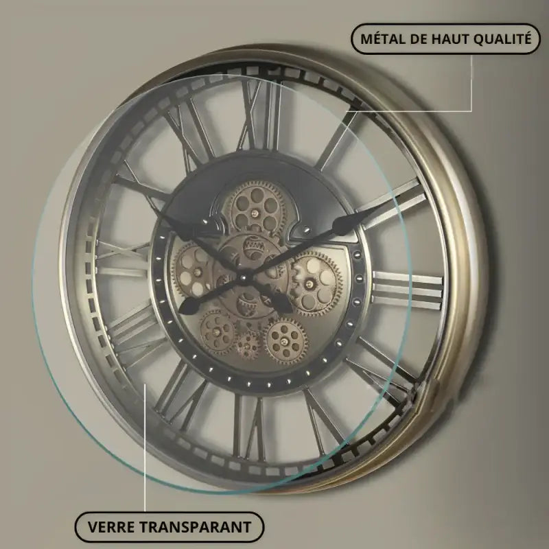 ZEGAR SCIENNY Z WIDOCZNYM MECHANIZMEM | RACIBORZ - Horloges murales